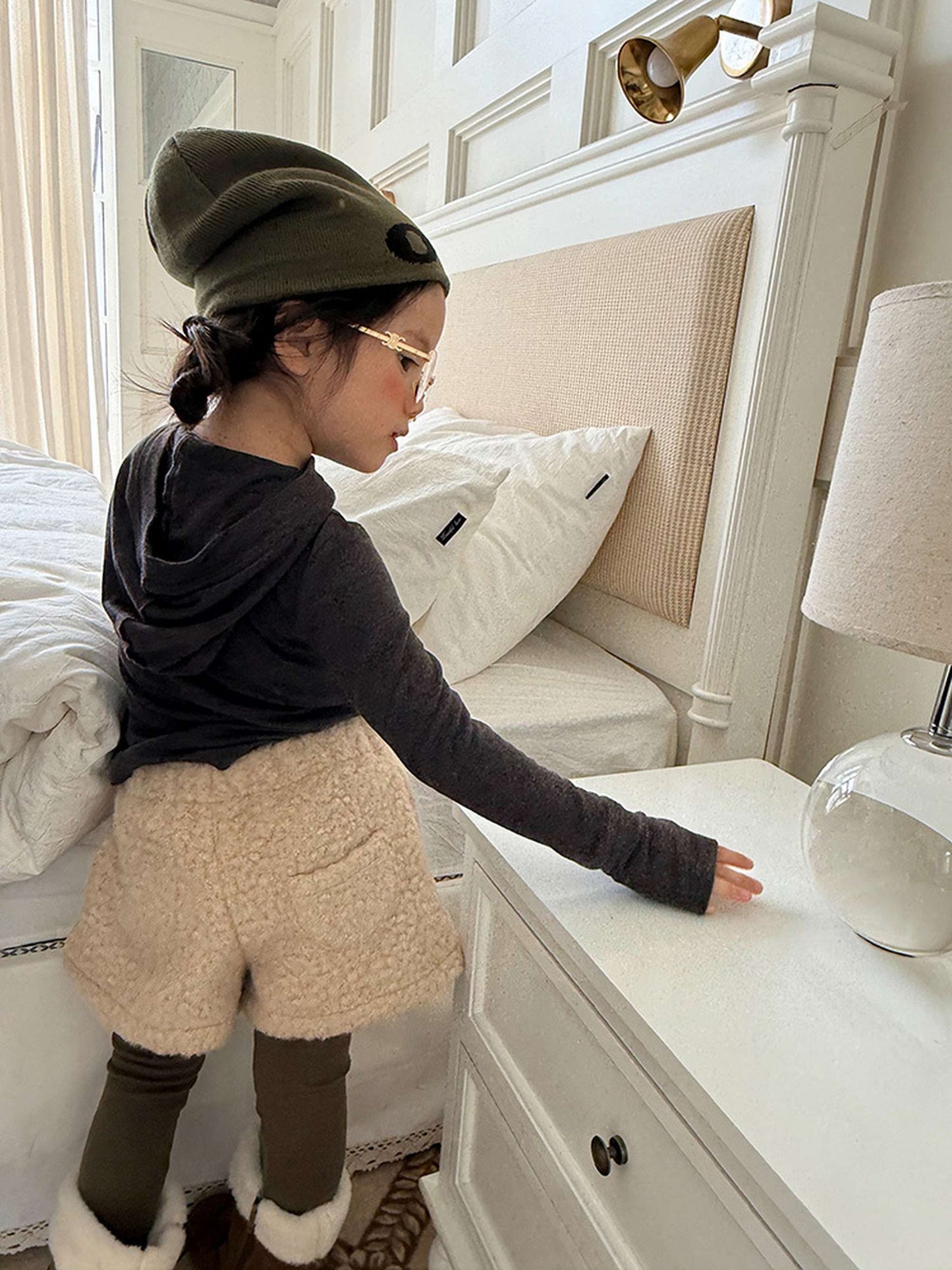 ハーフパンツ・ショートパンツ もこもこボアショートパンツ 裏地付き 秋冬 防寒 ボアパンツ【mh0011453】