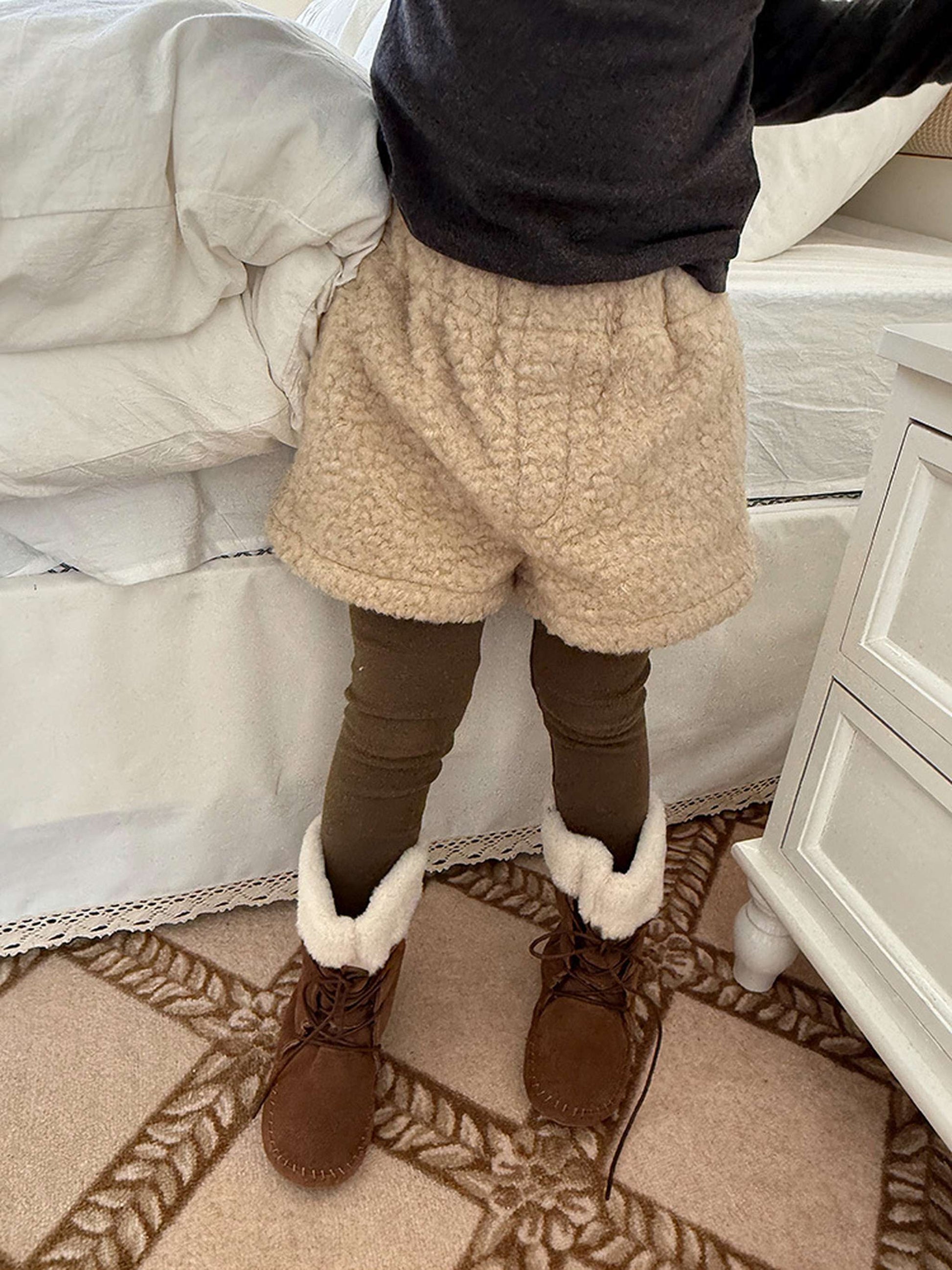 ハーフパンツ・ショートパンツ もこもこボアショートパンツ 裏地付き 秋冬 防寒 ボアパンツ【mh0011453】