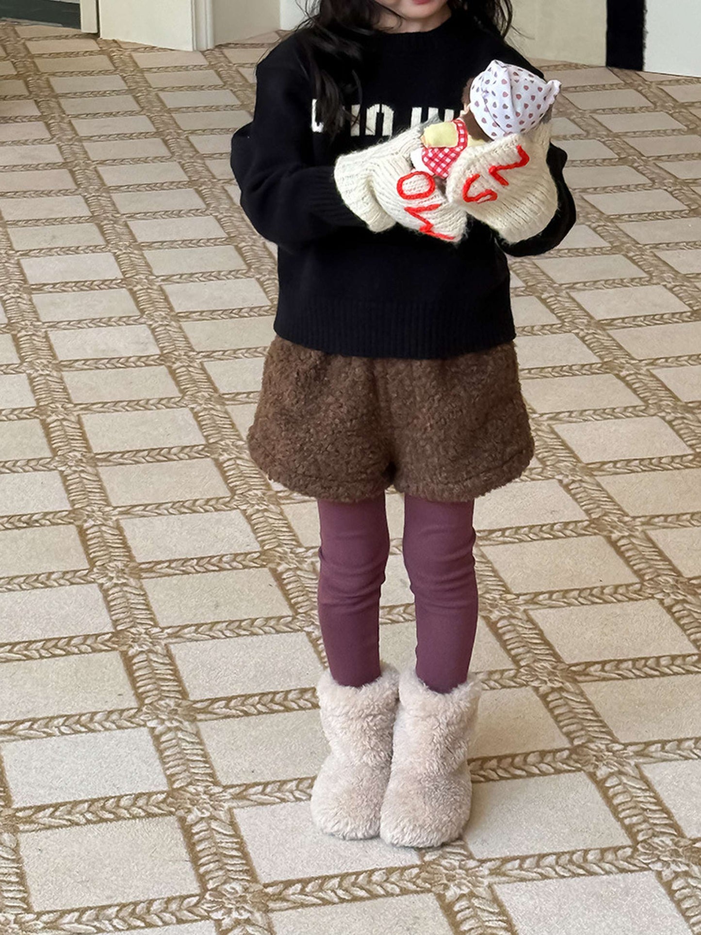 ハーフパンツ・ショートパンツ もこもこボアショートパンツ 裏地付き 秋冬 防寒 ボアパンツ【mh0011453】