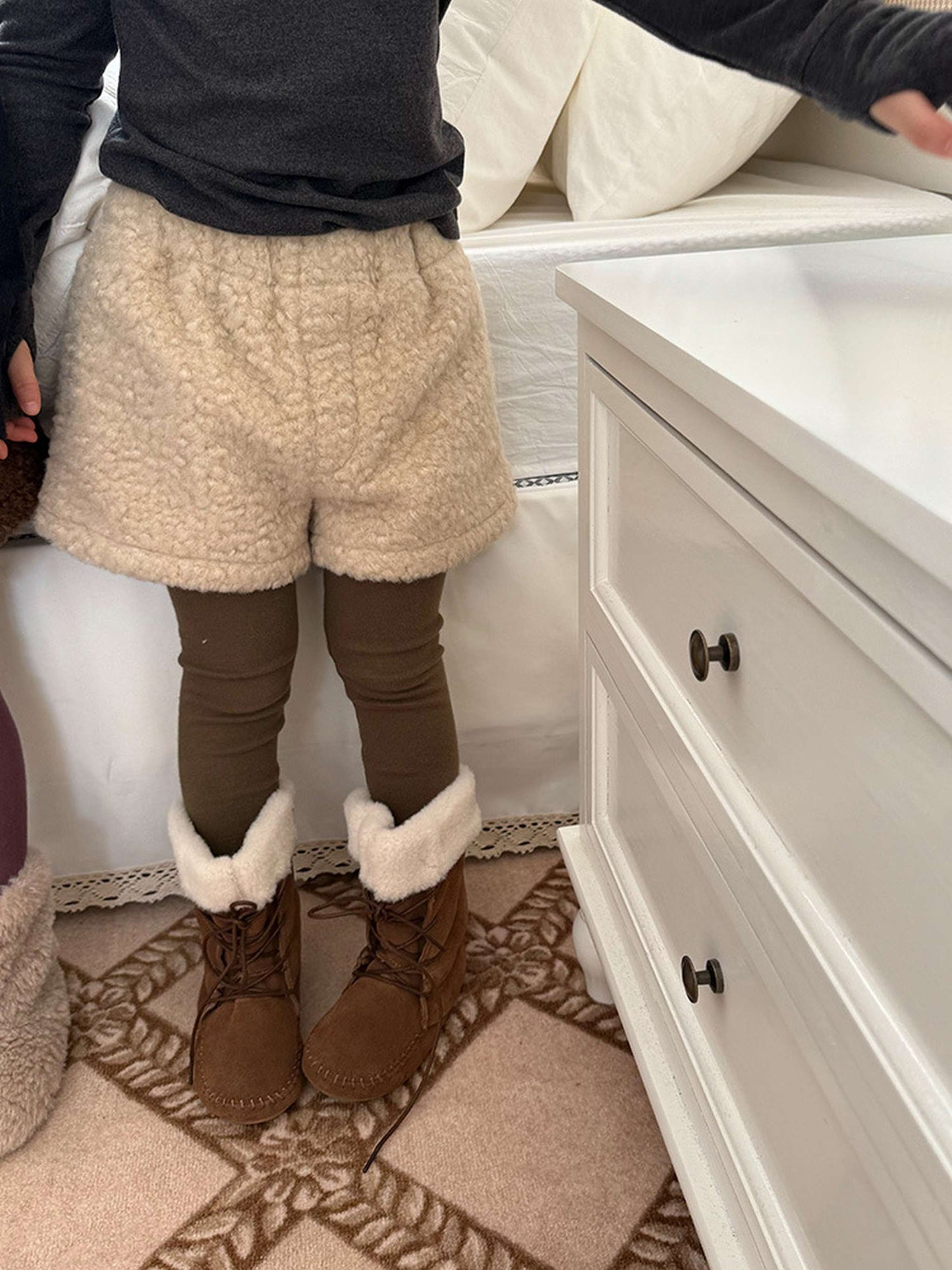 ハーフパンツ・ショートパンツ もこもこボアショートパンツ 裏地付き 秋冬 防寒 ボアパンツ【mh0011453】