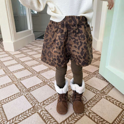 ハーフパンツ・ショートパンツ ショートパンツ レオパード柄 ウエストゴム ボトムス【mh0011454】