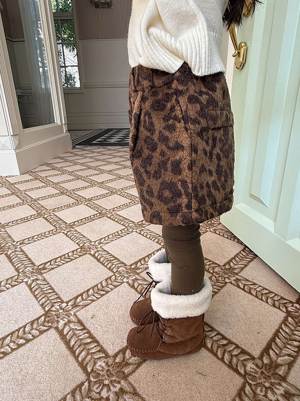 ハーフパンツ・ショートパンツ ショートパンツ レオパード柄 ウエストゴム ボトムス【mh0011454】