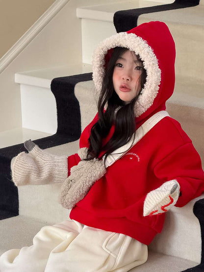 トレーナー・フーディ 長袖スウェットパーカー 裏起毛 もこもこフード付 長袖フーディー 【mh0011457】