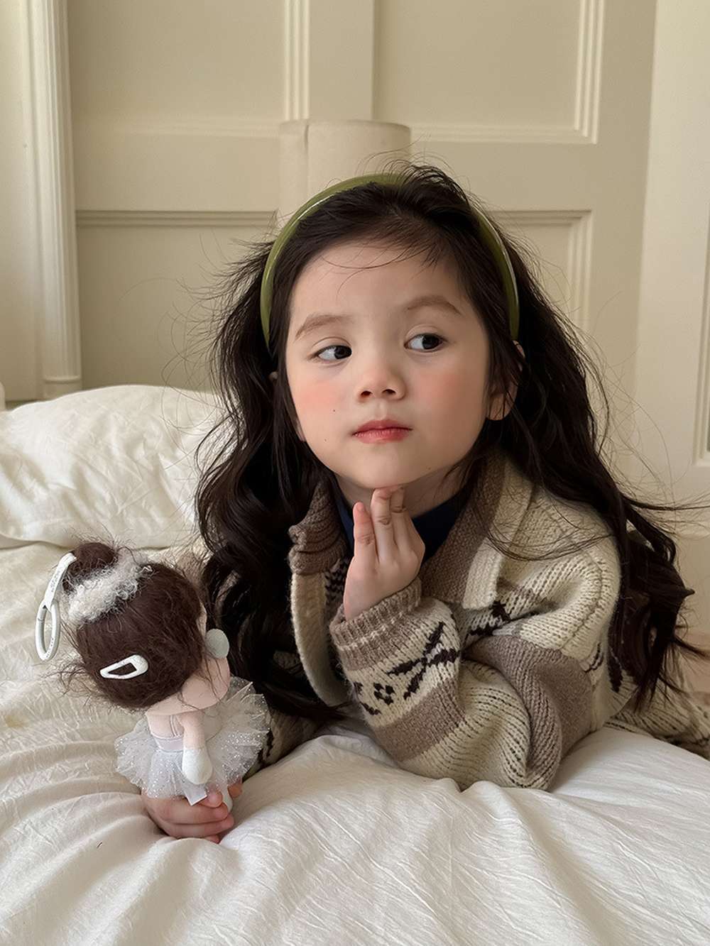 カーディガン・パーカー 長袖ニットカーディガン ベアくま刺繍 厚手ヘビーウェイト【mh0011459】