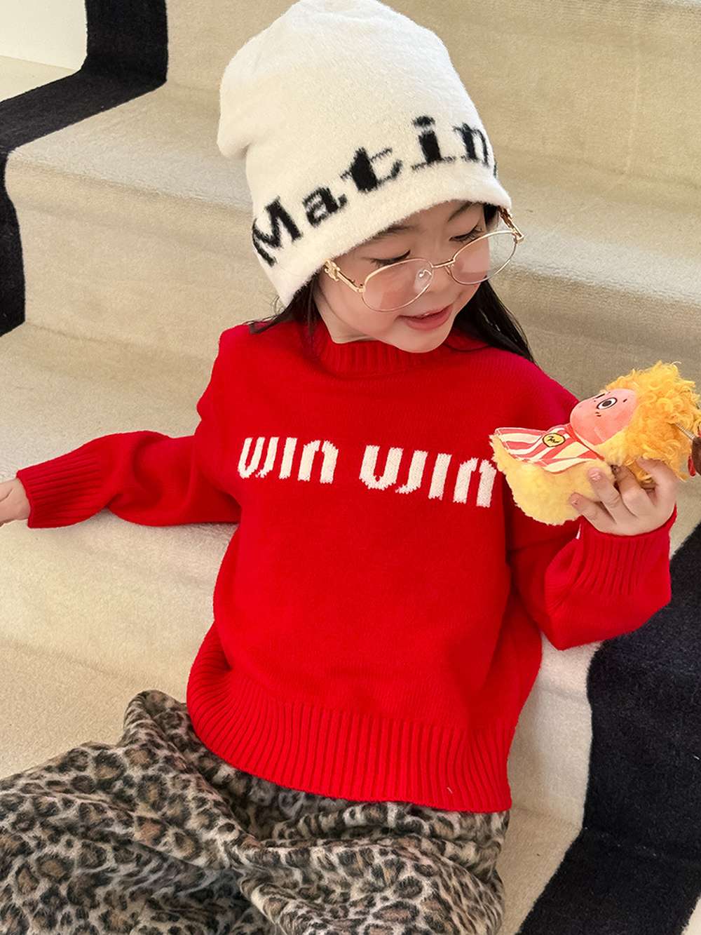 ニット・セーター 長袖セーター アルファベット刺繍 ラウンドネック プルオーバー【mh0011462】