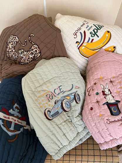 ショートコート・ジャケット・ジャンパー 長袖キルティングジャケット | 中綿入り総刺繍 | キャラクター柄アウター【mh0011467】