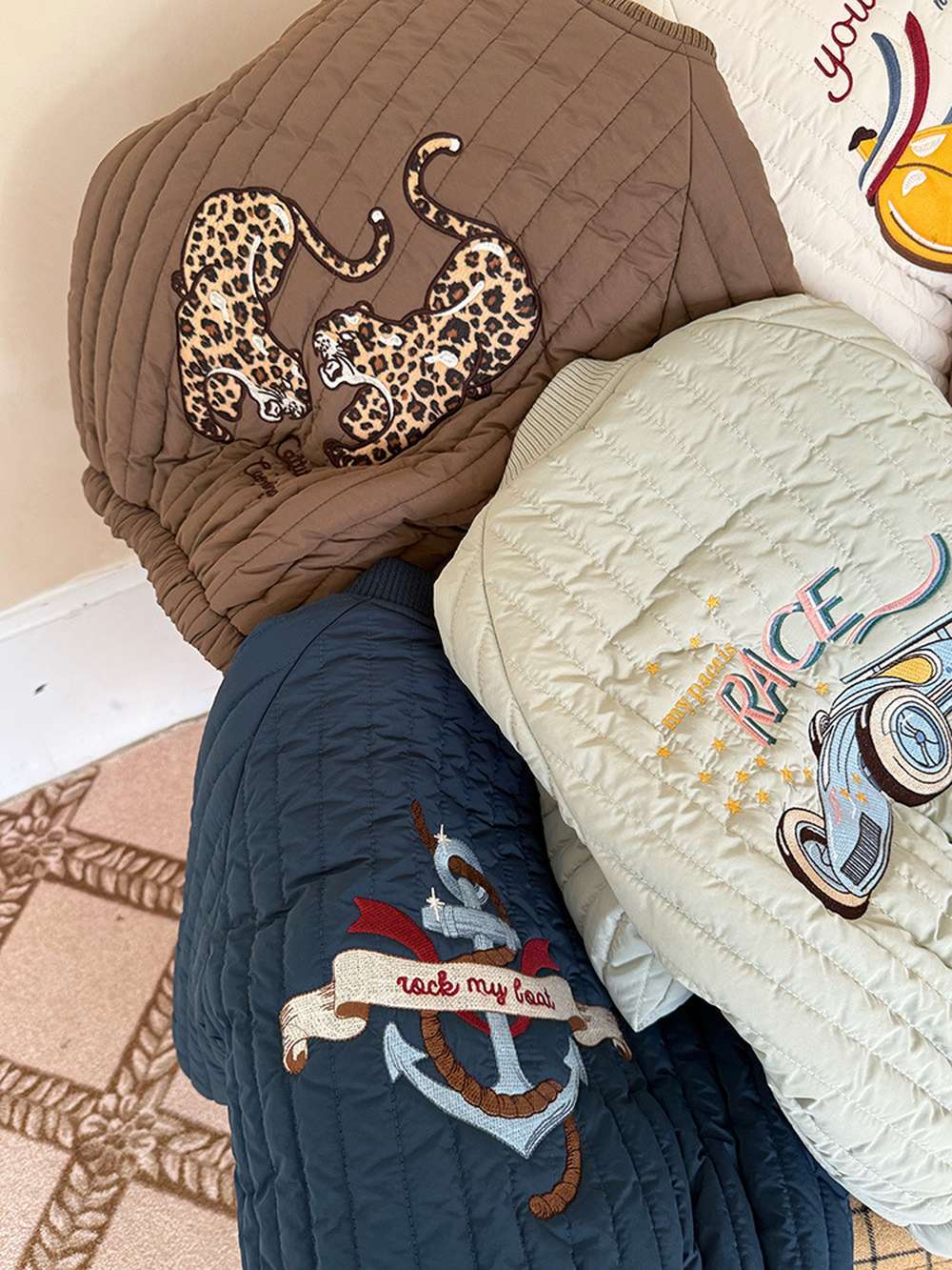 ショートコート・ジャケット・ジャンパー 長袖キルティングジャケット | 中綿入り総刺繍 | キャラクター柄アウター【mh0011467】