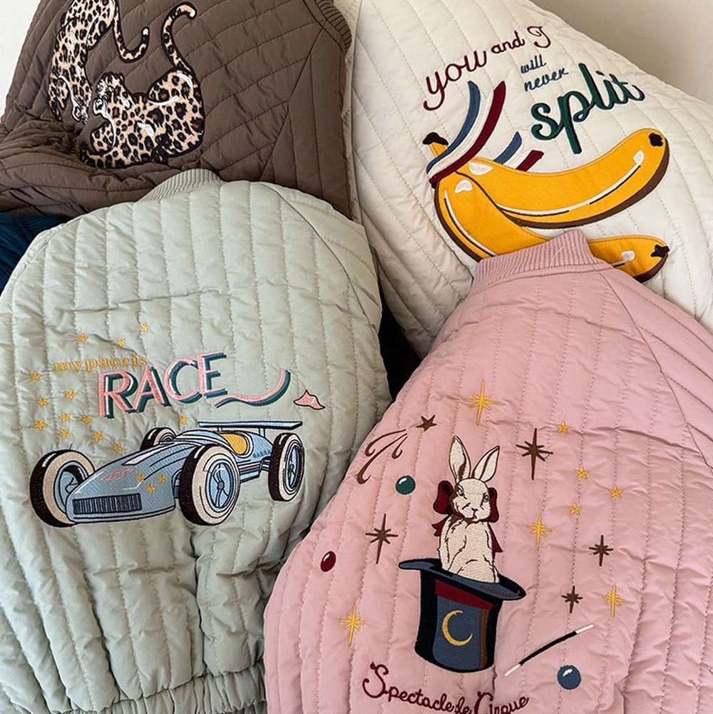 ショートコート・ジャケット・ジャンパー 長袖キルティングジャケット | 中綿入り総刺繍 | キャラクター柄アウター【mh0011467】