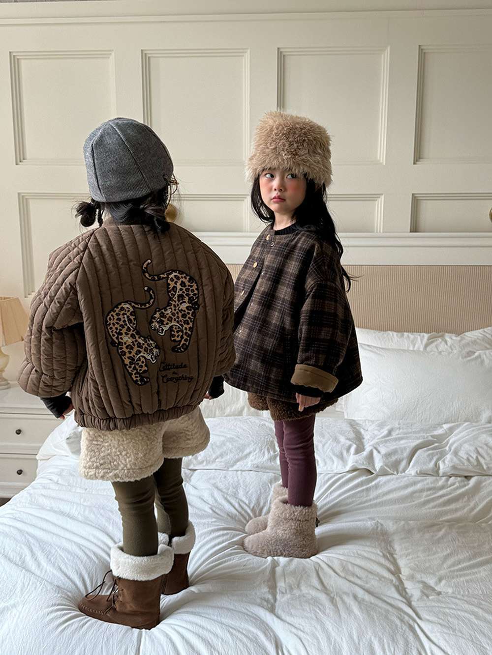 ショートコート・ジャケット・ジャンパー リバーシブルジャケット | 中綿入りウール混チェック柄 | バーン風アウター【mh0011468】