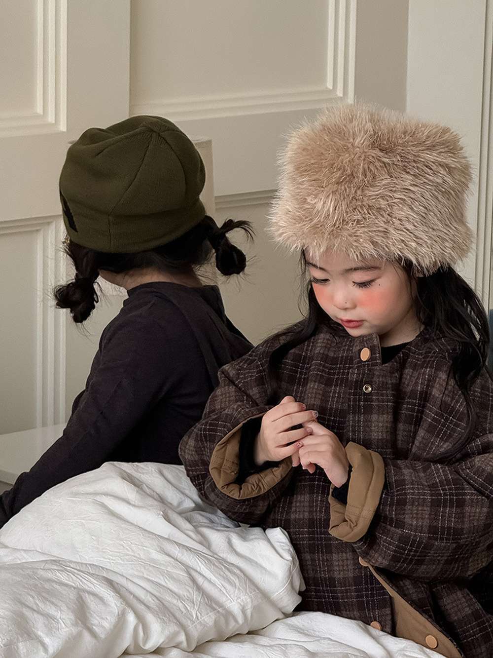 ショートコート・ジャケット・ジャンパー リバーシブルジャケット | 中綿入りウール混チェック柄 | バーン風アウター【mh0011468】