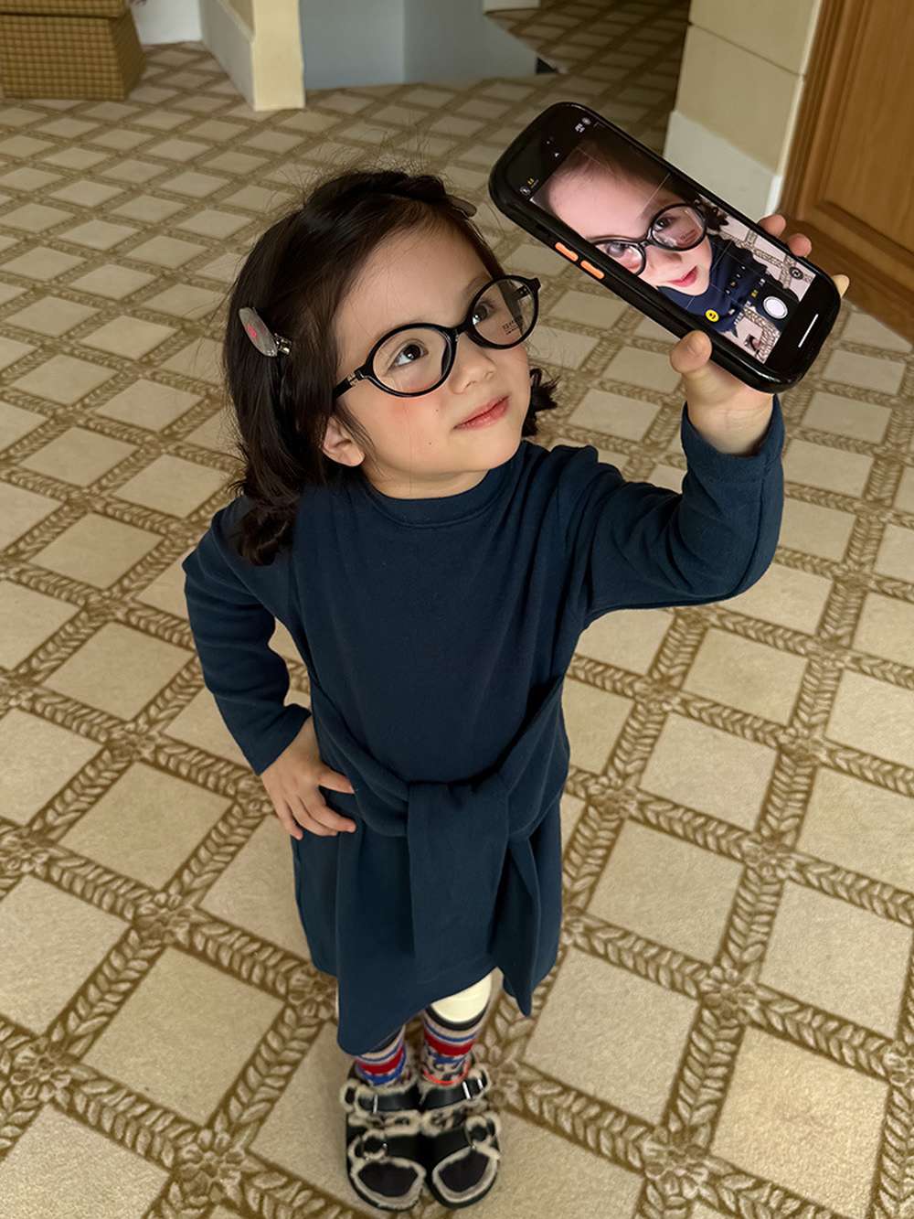 長袖ワンピース 長袖ニットワンピース | フェイクスリーブウエストマーク | 裏起毛【mh0011472】