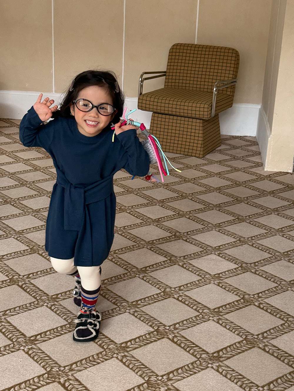 長袖ワンピース 長袖ニットワンピース | フェイクスリーブウエストマーク | 裏起毛【mh0011472】