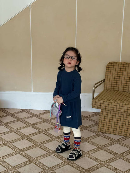 長袖ワンピース 長袖ニットワンピース | フェイクスリーブウエストマーク | 裏起毛【mh0011472】