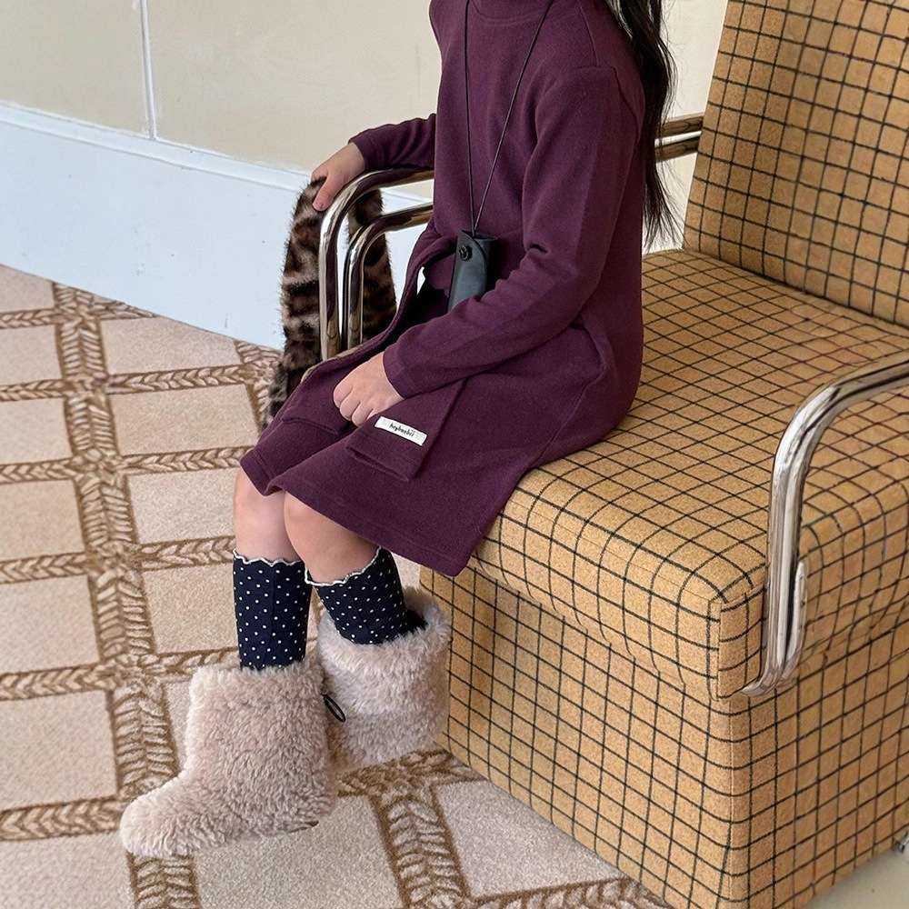 長袖ワンピース 長袖ニットワンピース | フェイクスリーブウエストマーク | 裏起毛【mh0011472】