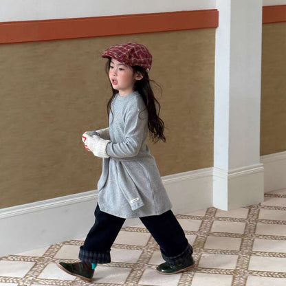 長袖ワンピース 長袖ニットワンピース | フェイクスリーブウエストマーク | 裏起毛【mh0011472】