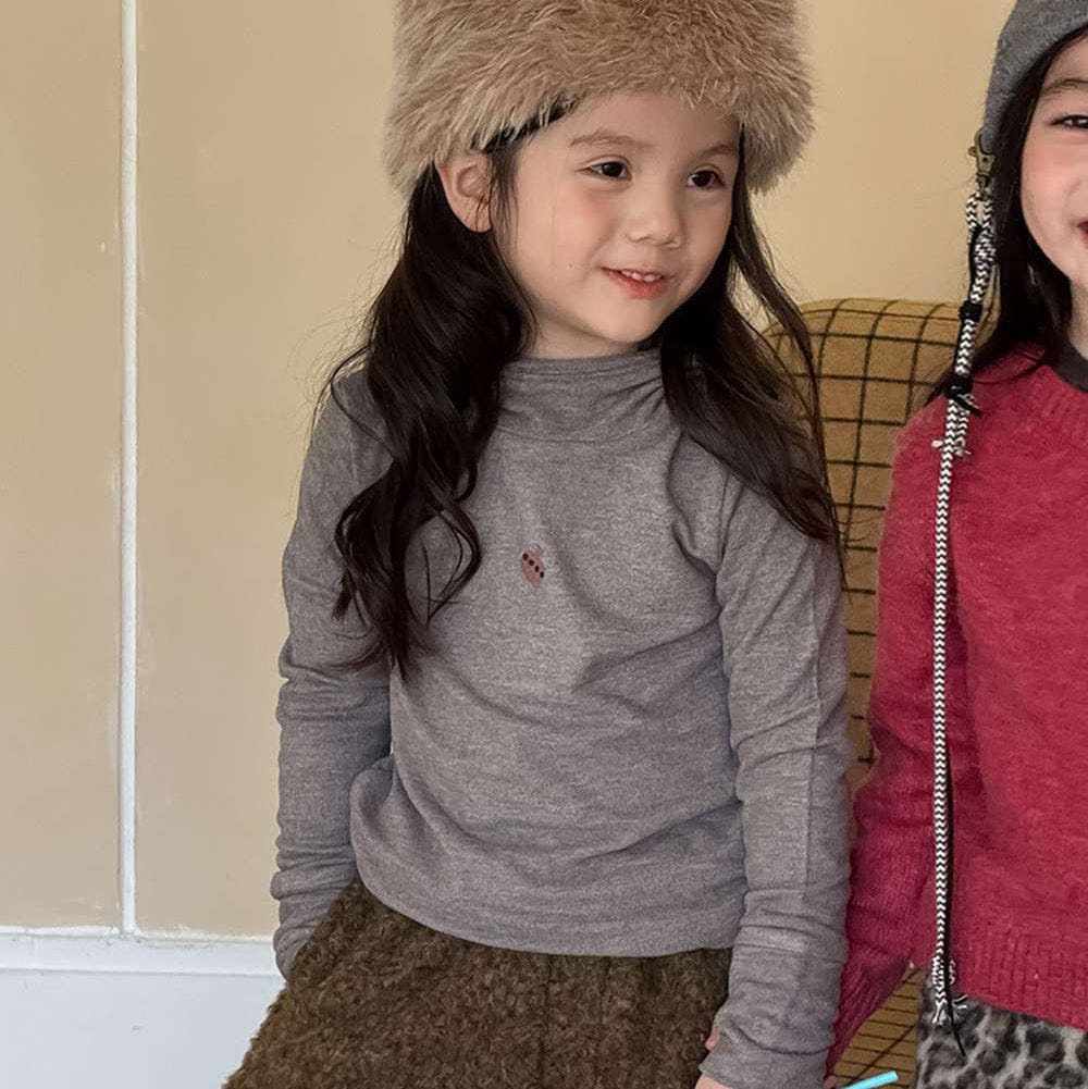 長袖Tシャツ 長袖ハイネックカットソー/もこもこボアショートパンツ 指穴リブ袖【mh0011456】