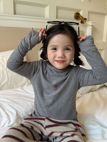 長袖Tシャツ 長袖ハイネックカットソー/もこもこボアショートパンツ 指穴リブ袖【mh0011456】