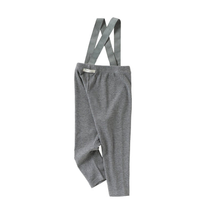High-Waist Suspender Leggings サスペンダー付 ハイウエスト レギンス【mh0012324】 73CM / flecking gray mamahalo shop
