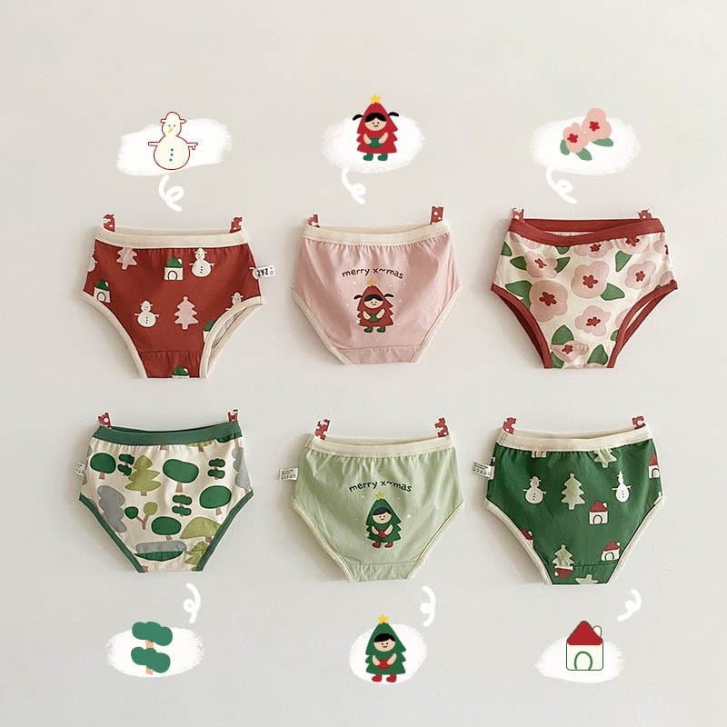 Holiday Festive Festive Print Briefs クリスマス ショーツ 3枚セット【mh0013558】 mamahalo accessories 幼児用下着