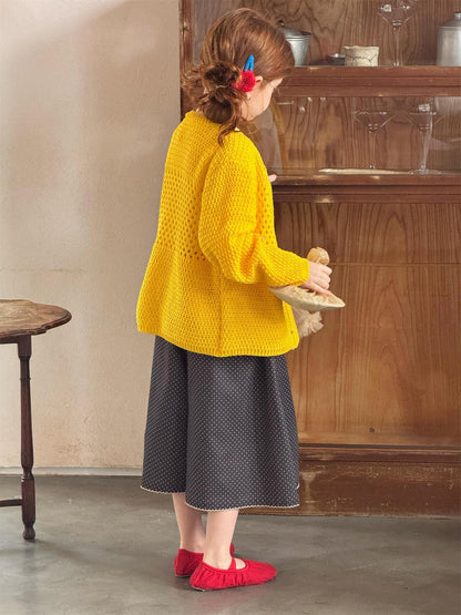 Hollow Crew Neck Knitted Cardigan 透かし編み クルーネック カーディガン【mh0012309】 Jianzidan