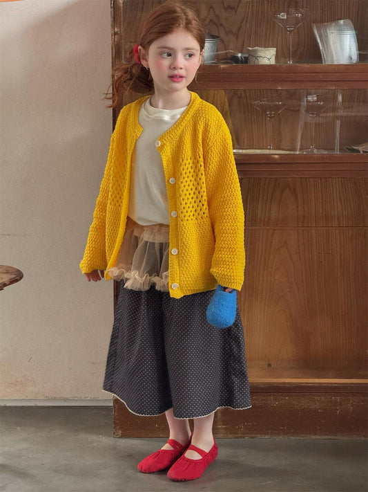 Hollow Crew Neck Knitted Cardigan 透かし編み クルーネック カーディガン【mh0012309】 Jianzidan