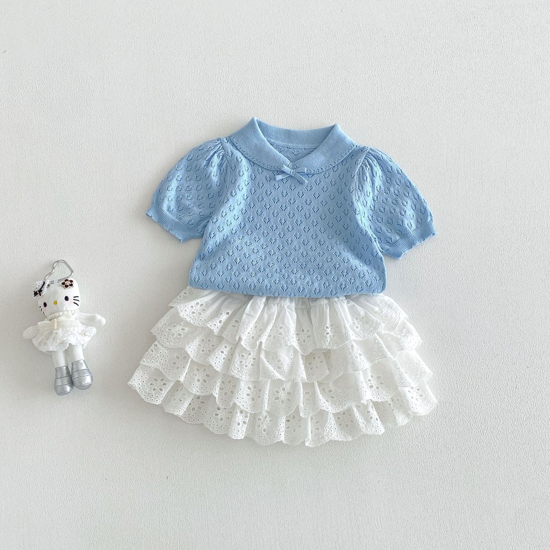 Hollow Knit Polo Shirt 透かし編みニット 半袖ポロシャツ【mh0012704】 angou 半袖シャツ・ブラウス