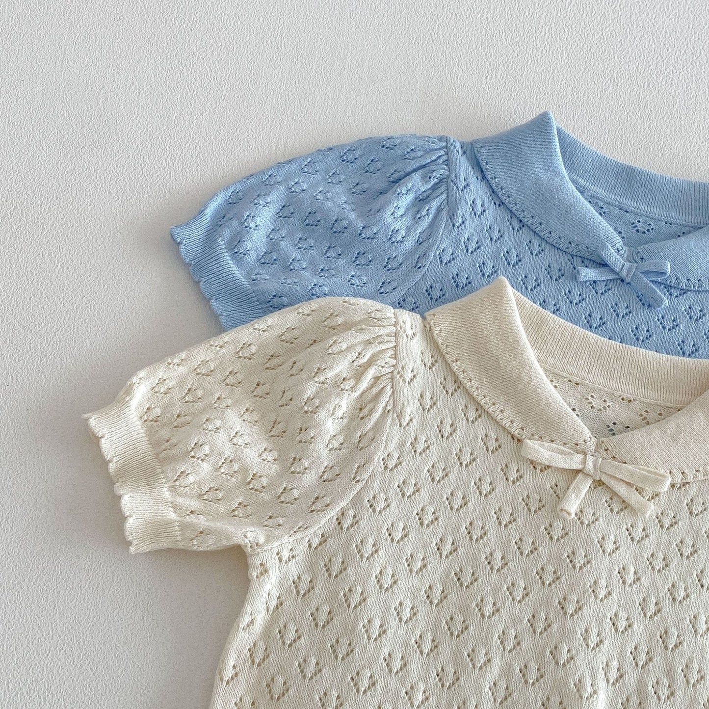 Hollow Knitted Short Sleeve Set 透かし編み ニット 半袖 セットアップ【mh0012710】 angou 半袖セットアップ