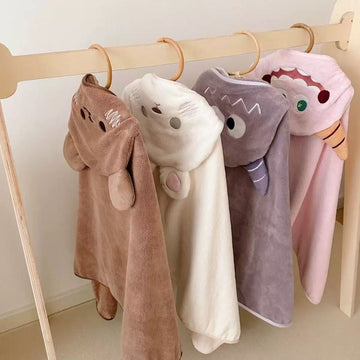 Hooded Cartoon Bath Towel アニマル フード付きバスタオル プールタオル【mh0013336】 mamahalo accessories ベビーブランケット・タオル