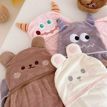 Hooded Cartoon Bath Towel アニマル フード付きバスタオル プールタオル【mh0013336】 mamahalo accessories ベビーブランケット・タオル