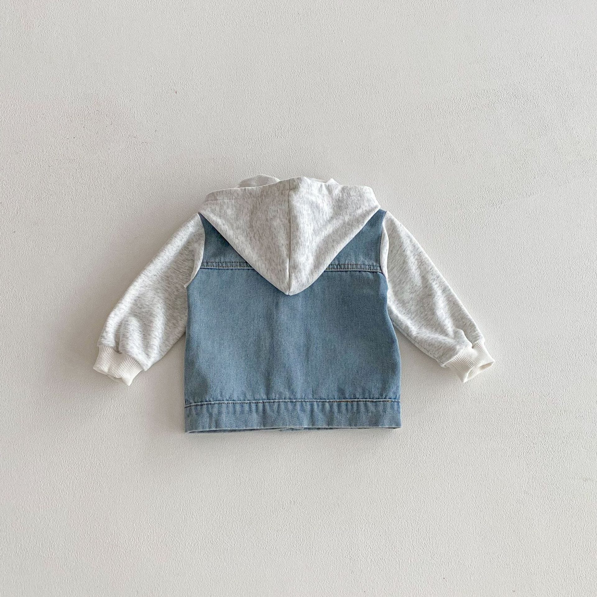 Hooded Striped Denim Layered Jacket ストライプ フード デニム ジャケット【mh0012720】 angou カーディガン・パーカー
