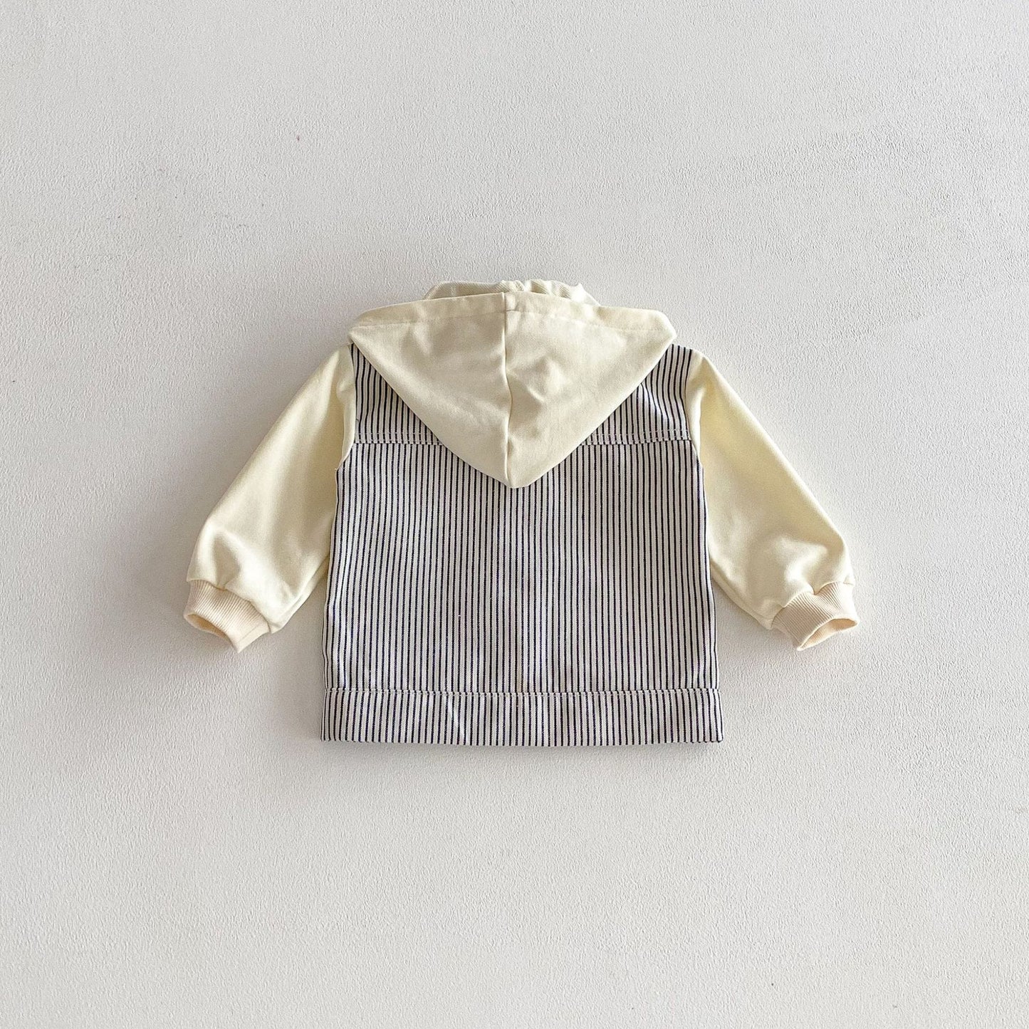 Hooded Striped Denim Layered Jacket ストライプ フード デニム ジャケット【mh0012720】 angou カーディガン・パーカー