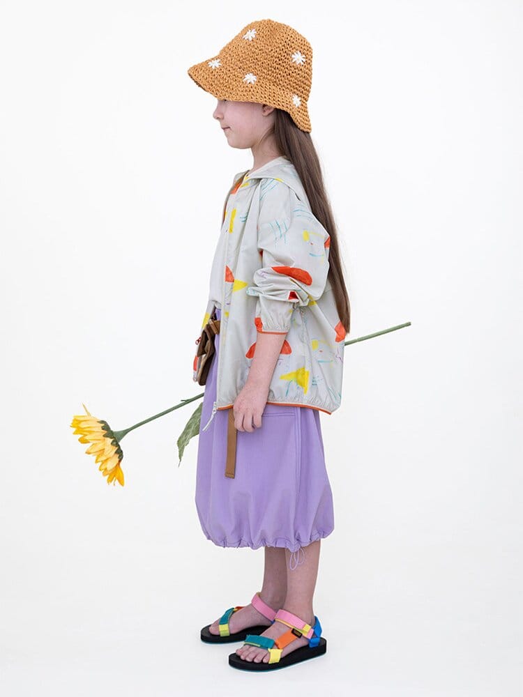 Hooded Sunscreen Jacket プリント ウインドブレーカー【mh0013106】 RICE & SKY ショートコート・ジャケット・ジャンパー
