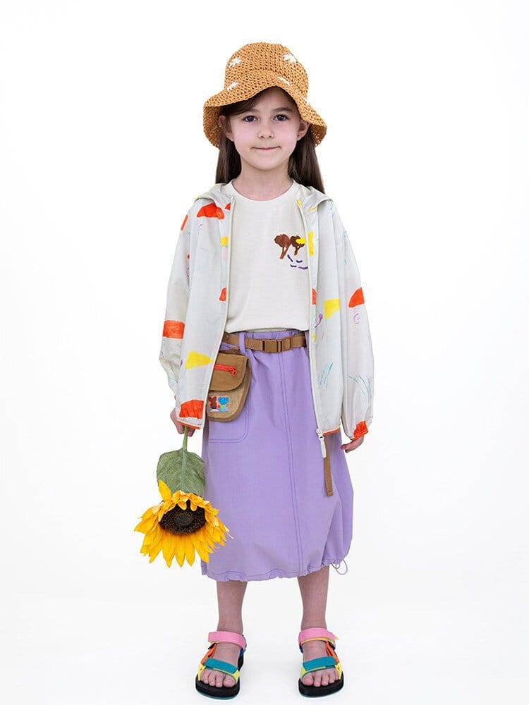 Hooded Sunscreen Jacket プリント ウインドブレーカー【mh0013106】 RICE & SKY ショートコート・ジャケット・ジャンパー