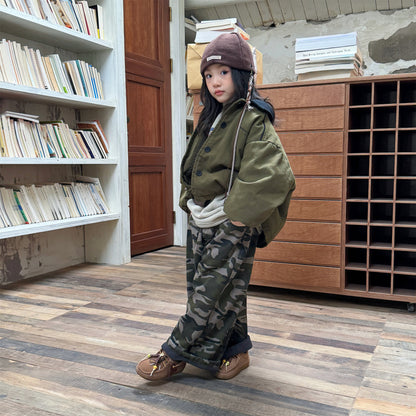 ジャケット 中綿 ボア裏地 ワークテイスト ストリート カジュアル アウター【mh0011604】