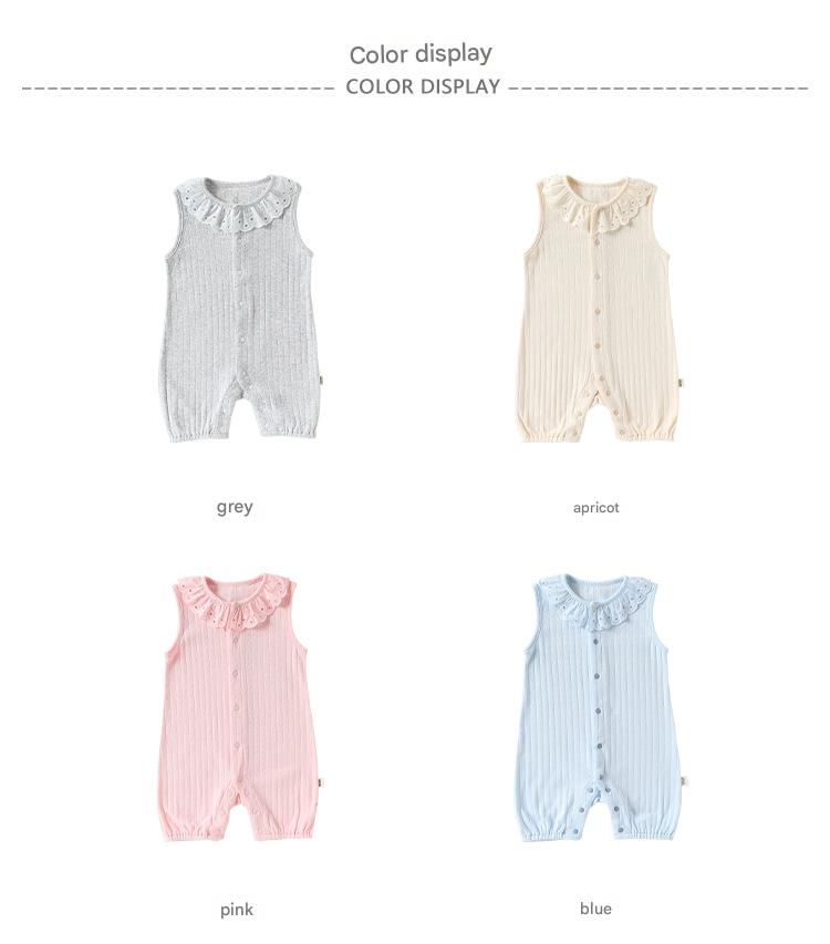 Lace Cotton Romper レース ノースリーブロンパース【mh0013027】