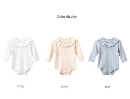 Ruffle Collar Bodysuit フリルカラー 長袖ロンパース【mh0013031】