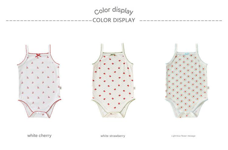 Printed Camisole Romper チェリー ストロベリー キャミソールロンパース【mh0013025】