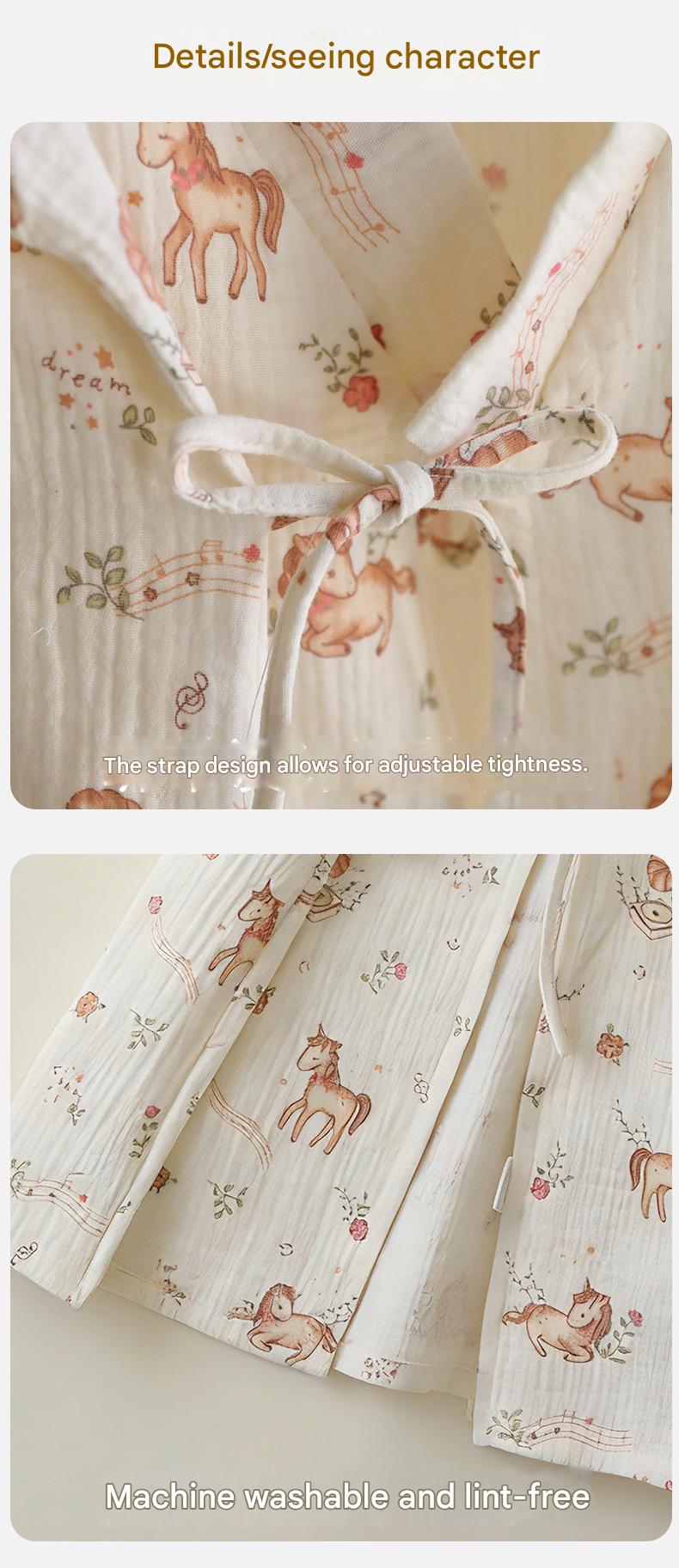 Printed Cotton Gauze Yukata Bathrobe [mh0012598]