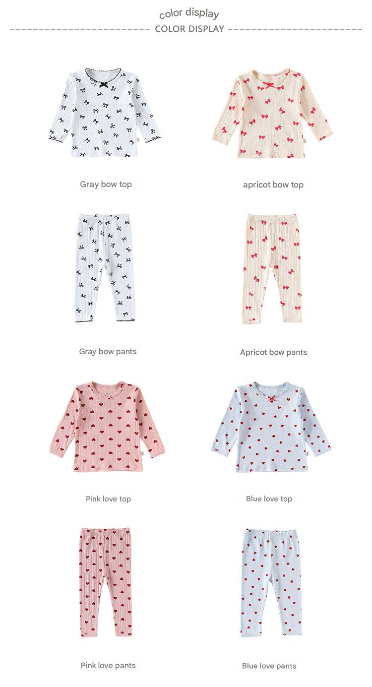 長袖パジャマセット リボン/ハートプリント【mh0011720】