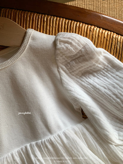 Gauze Puff Sleeve Romper ガーゼ パフスリーブ ロンパース【mh0012527】
