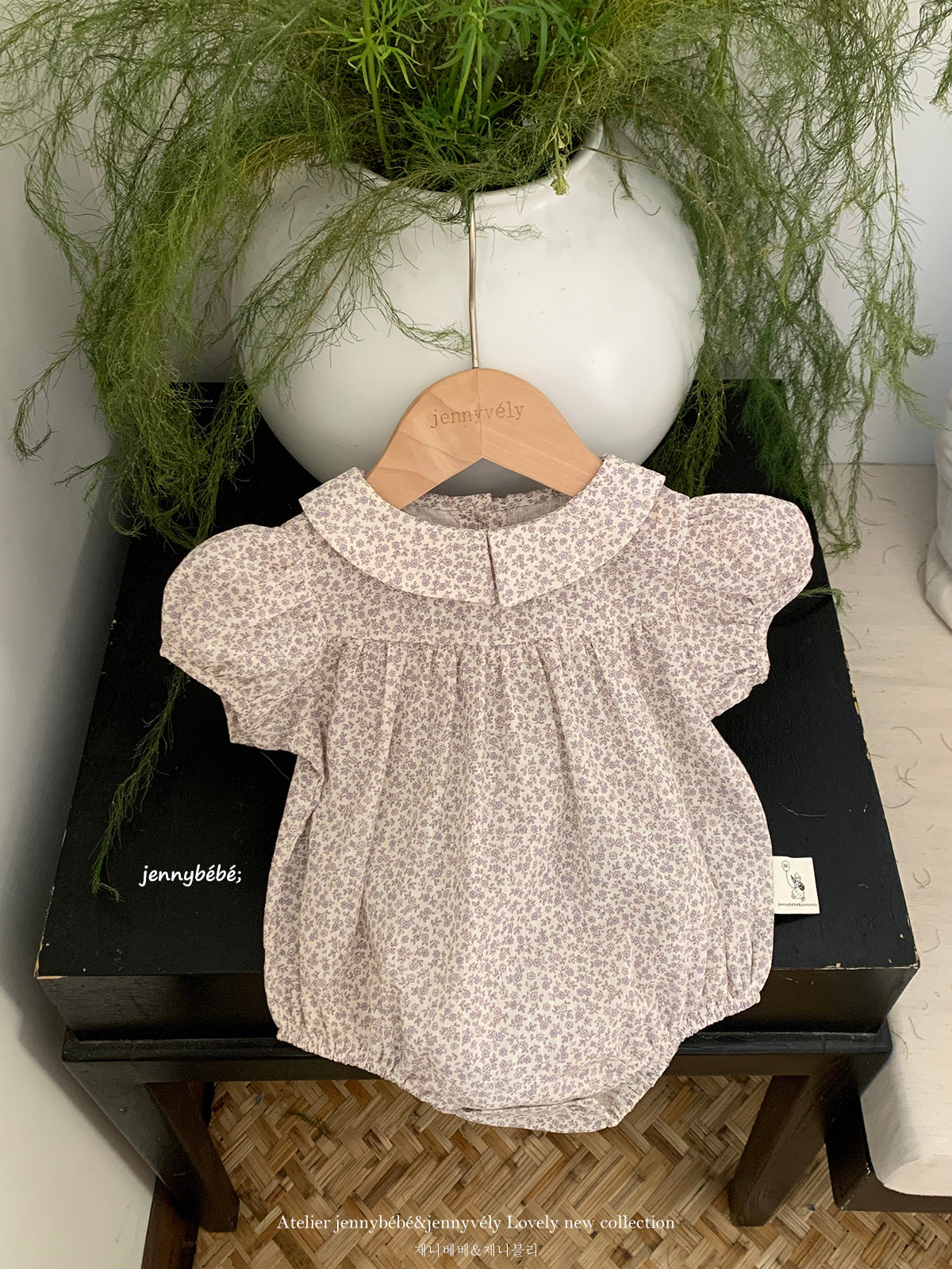 Floral Puff Sleeve Romper 花柄 パフスリーブ ロンパース【mh0012528】