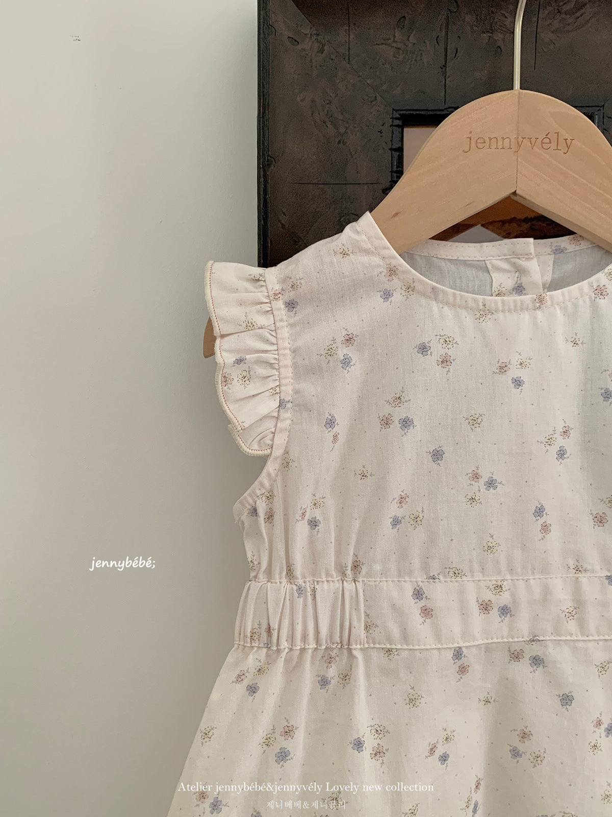 Floral Cotton Frill Dress 花柄 コットン 袖フリル ワンピース【mh0012550】
