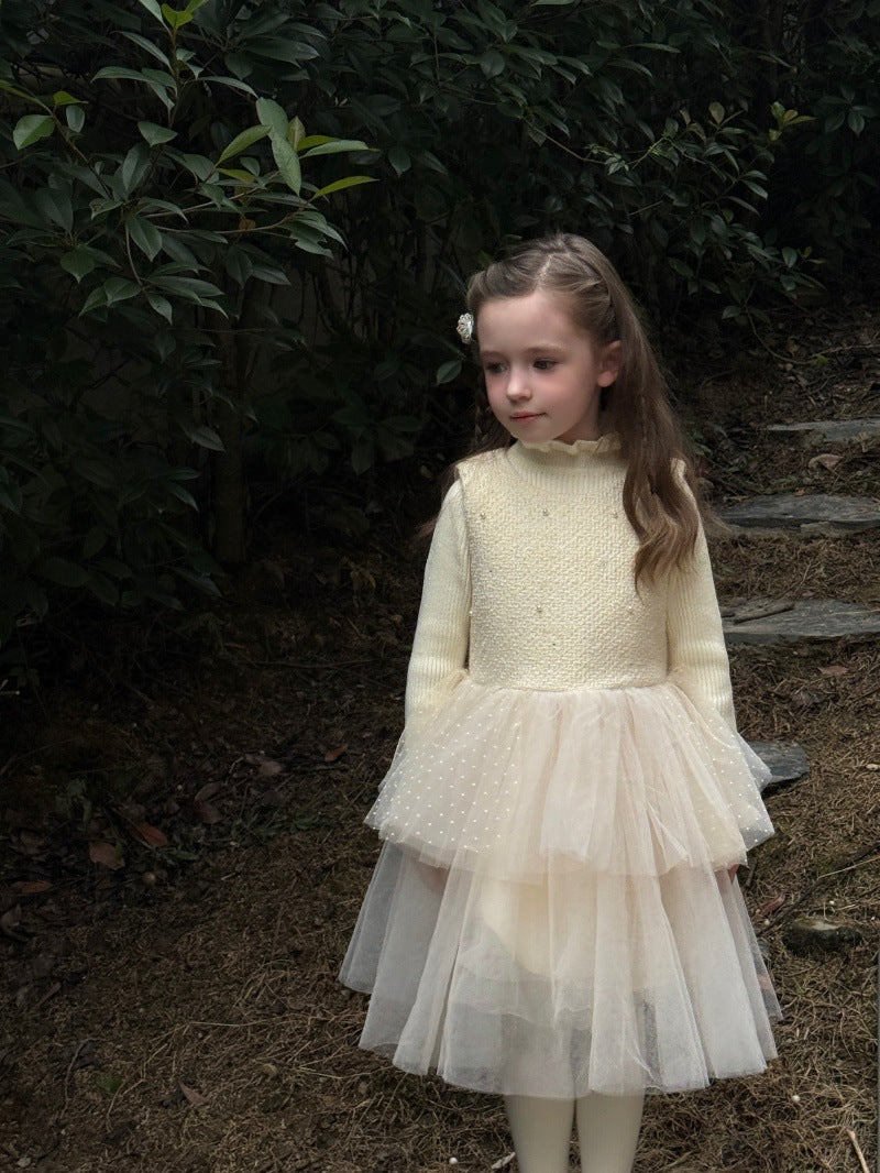 Kids' Tulle Tiered Ruffle Sleeveless Dress【mh0014578】
