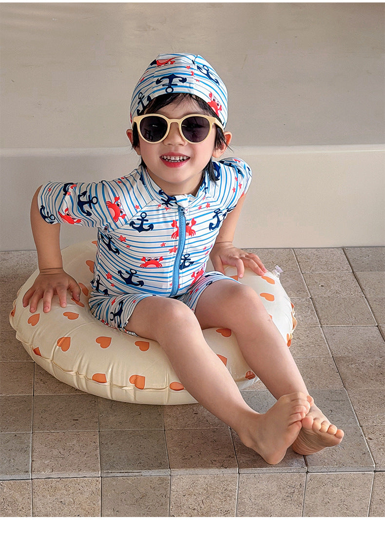 UPF50+ Printed Short Sleeve One-piece Swimsuit [mh0012587]