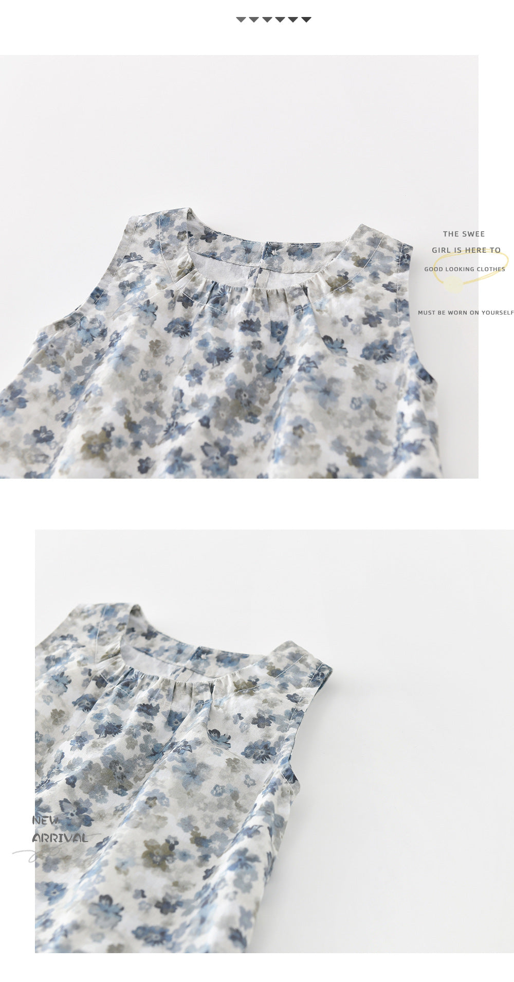 Vintage Floral Top フラワー ノースリーブチュニック【mh0012851】