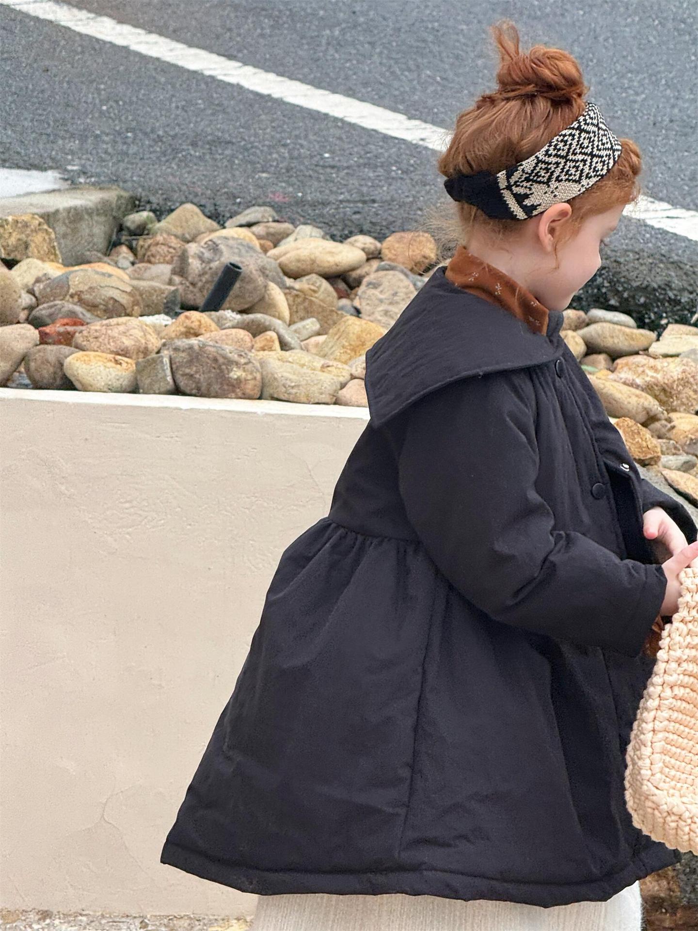 ミドル丈コート ラペル襟 キルティング Aライン 中綿入り アウター【mh0011732】