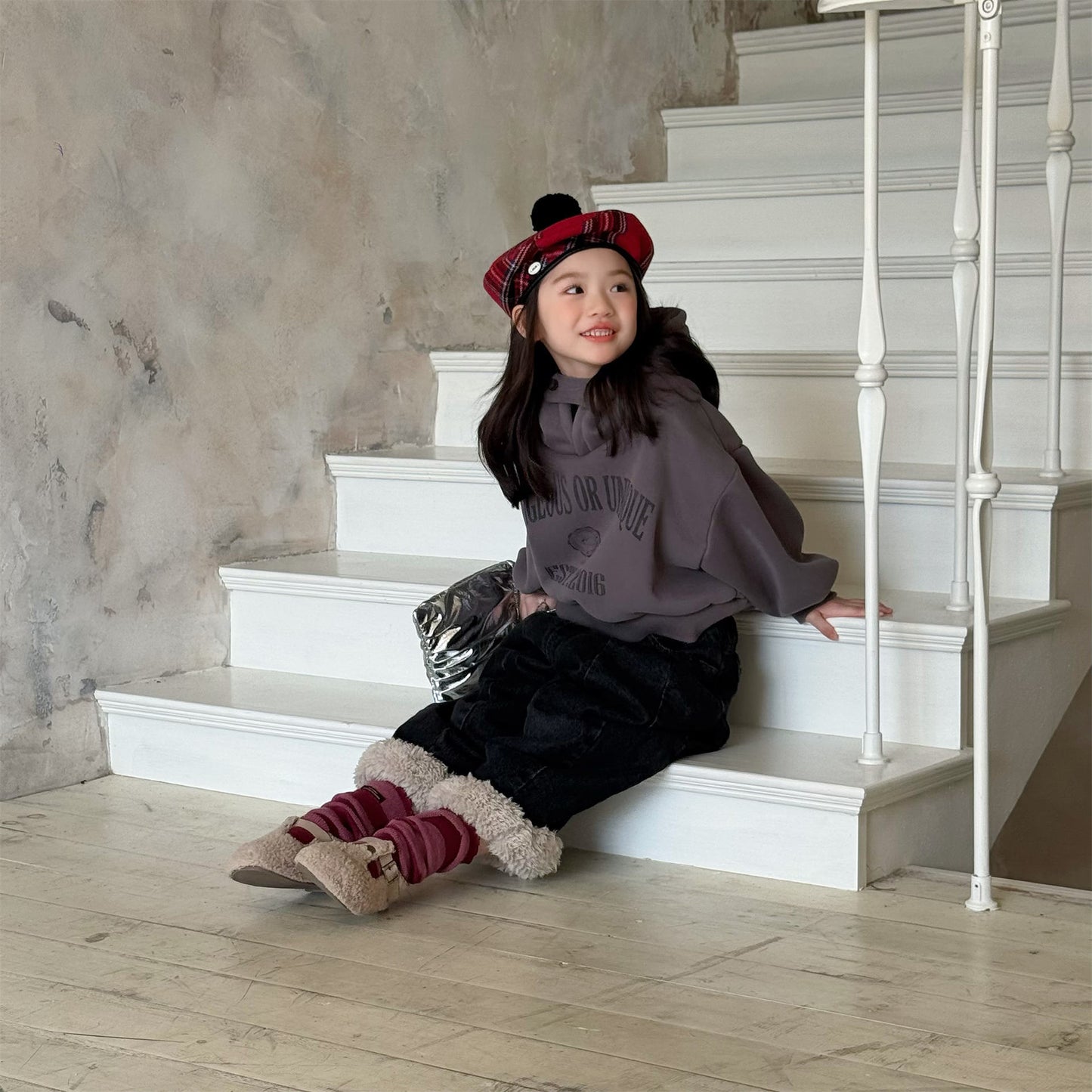 デニムパンツ 裏ボア 裾ボア ドッキング ゆったり ボトムス【mh0011610】