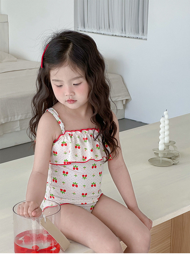 UPF50 Plus Cherry Heart Printed One-piece チェリー ハート 水着【mh0012595】