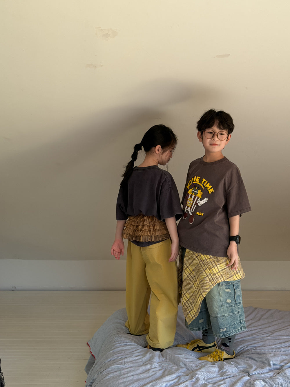 Popcorn Print Cotton T-shirt