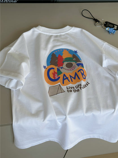 Camiseta con estampado Camp Graphic Tee de manga corta【mh0012951】